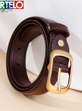 卡帝乐鳄鱼针扣皮带女士时尚腰带简约百搭韩版潮流裤带正品