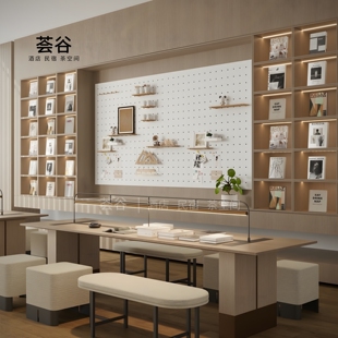 图书馆学习桌现代酒店大堂书桌书吧台阅读室长桌架空层阅览书桌