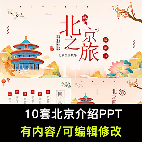 北京城市印象家乡旅游美食风景文化介绍宣传攻略相册PPT模板