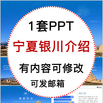 宁夏银川城市印象家乡旅游美食风景文化介绍宣传攻略相册ppt模板