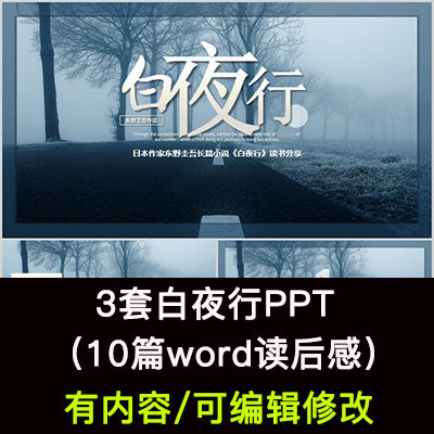 读书分享会 白夜行 名著导读后感阅读分享ppt模板课件