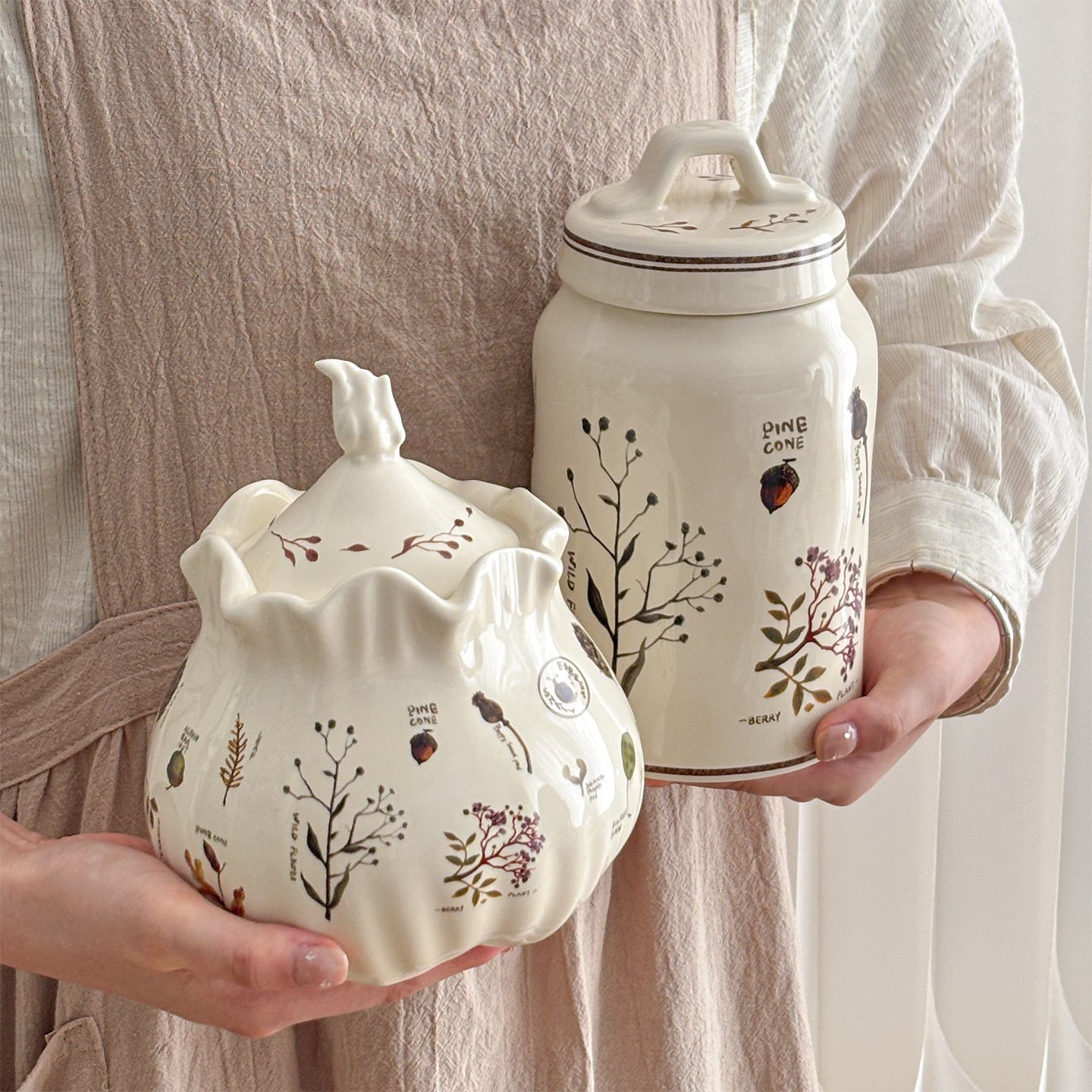 穆尼 复古森系储物罐带盖陶瓷罐子展厅厨房台面高颜值客厅软装罐,餐饮具,瓶/罐,淘宝优惠券,粉丝福利购,淘宝优惠卷