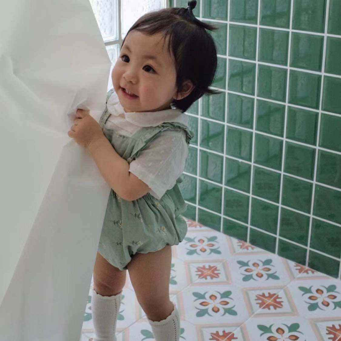 原创西班牙包屁裤韩国印花童装