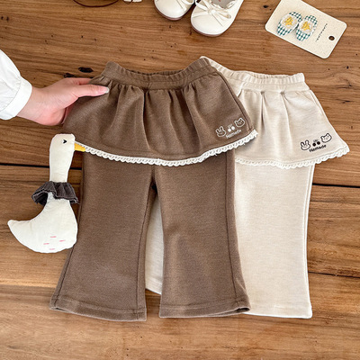 女童裤子秋季新款婴幼儿假两件半身裙修身打底裤女宝洋气裙裤 a类