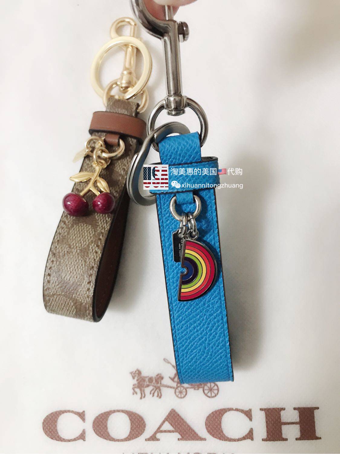 美国代购coach蔻驰包包挂饰挂件车钥匙扣