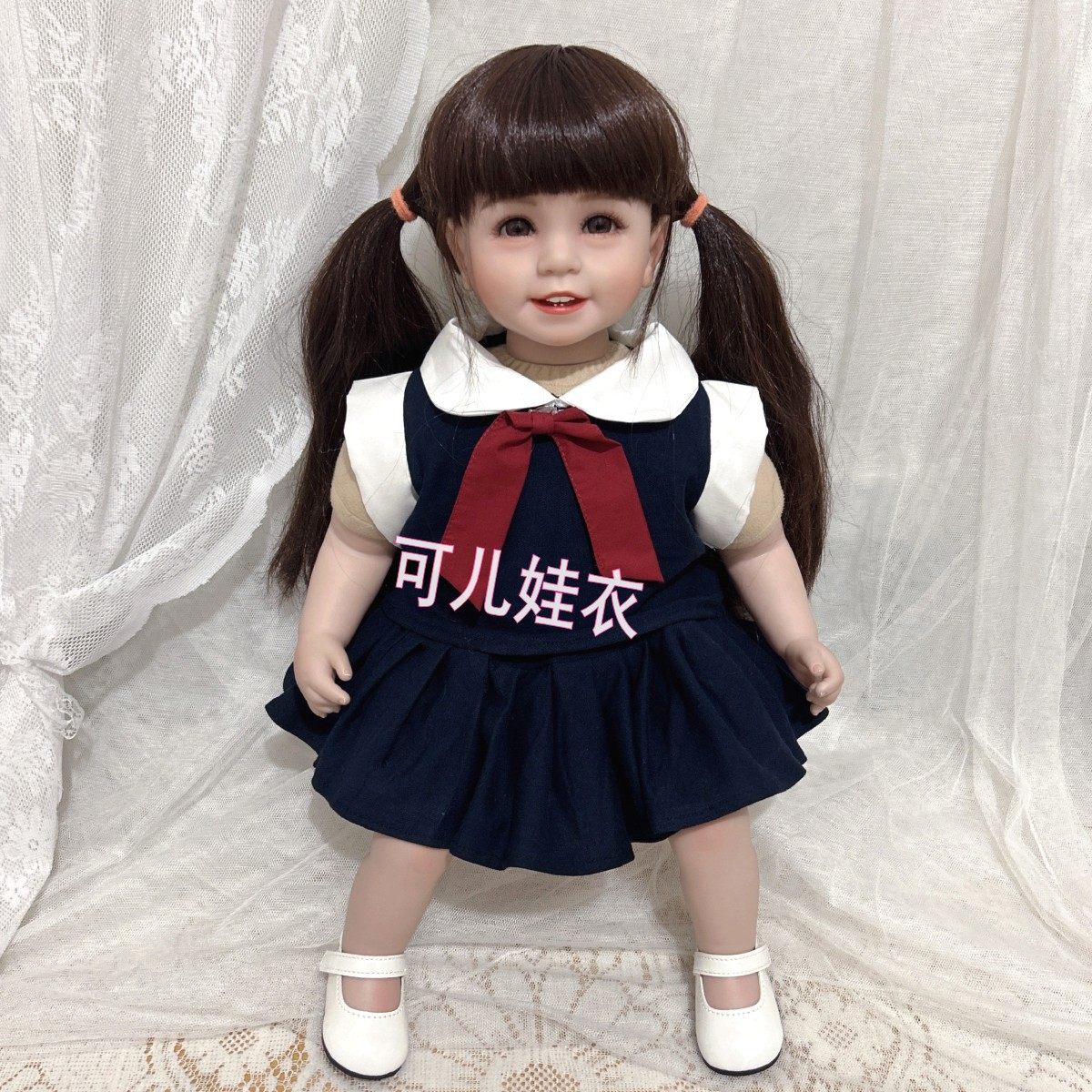 50-55cm重生娃娃衣服春夏新款JK套装制服套裙女孩上衣短裙两件套图片