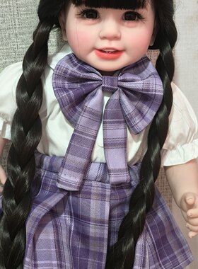 50-55cm重生娃娃衣服女孩JK裙子格子百褶短裙两件套校服制服套装