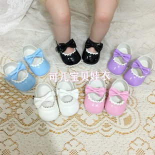 50-55cm重生娃娃鞋子女孩仿真娃娃小皮鞋蝴蝶结花边公主鞋玩具新