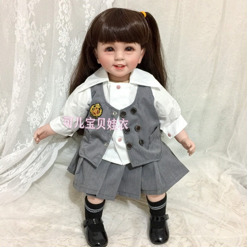 50-55cm重生娃娃衣服裙子马甲三件套女孩制服校服JK裙春夏套装新图片