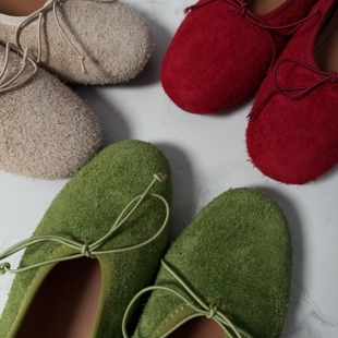 复古圆头浅口真皮芭蕾平底鞋 3.12 法式