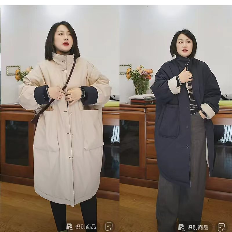 AKDM欧版休闲时尚宽松保暖正反面穿长款棉衣87080