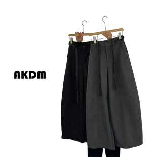 休闲羊毛高腰百搭女裤 时尚 872677 AKDM高品秋季 哈哈裤