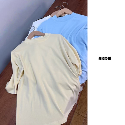 AKDM高弹中袖圆领百搭小衫女上衣273