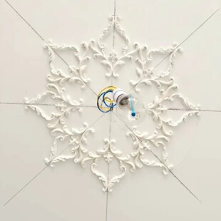 饰PVC材质吊灯拼花圆盘非石膏雕花灯盘法式 客厅天花板 装 法式