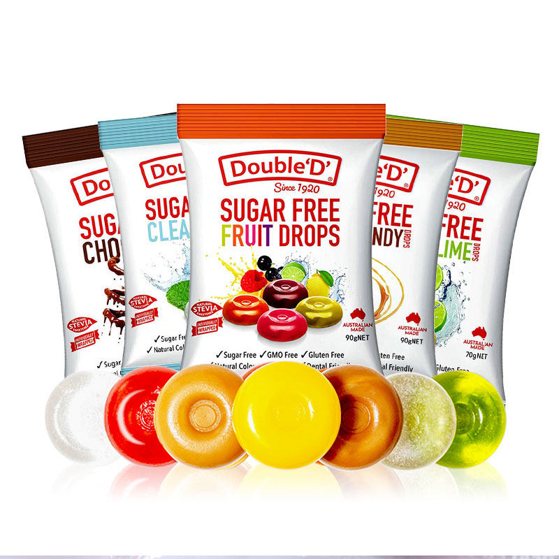 澳洲进口double d达宝蒂无蔗糖水果味硬糖薄荷糖儿童软糖网红零食