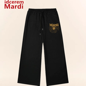 直筒裤 idcerem 秋冬季 韩版 Mardi小雏菊休闲运动长裤 男女加绒卫裤