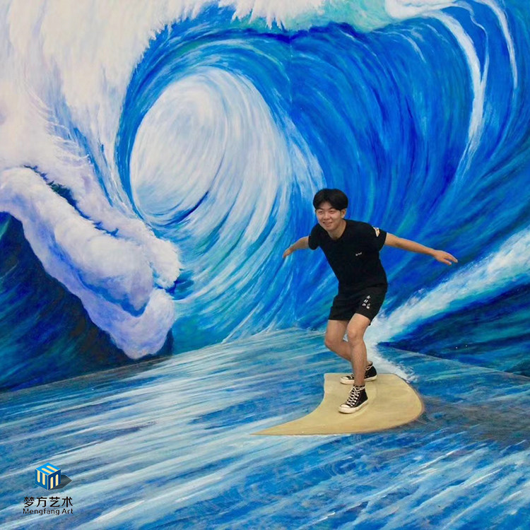 3d艺术体验馆3D画展设计制作3d立体墙地画手绘墙壁画地贴油画彩绘
