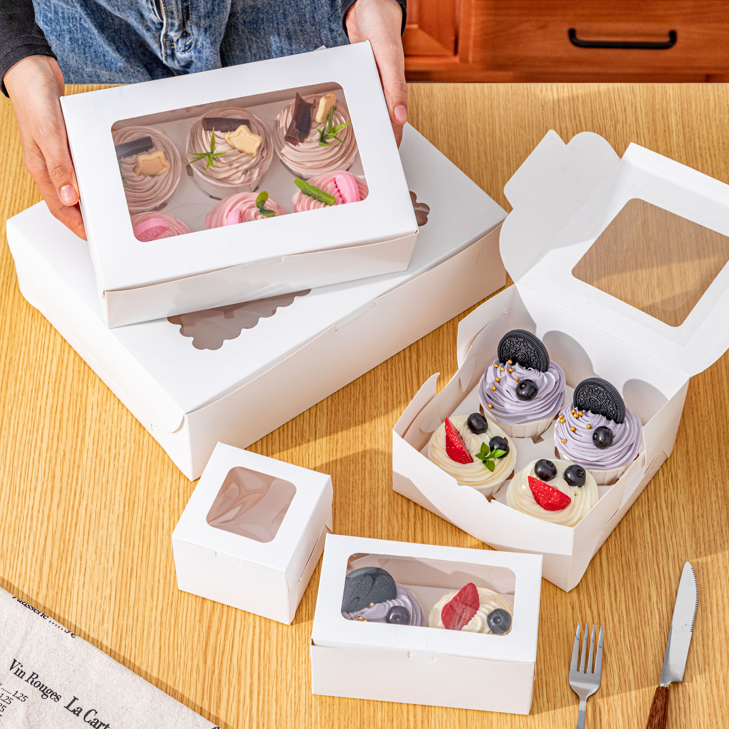 牛皮饼干马芬纸杯蛋糕盒