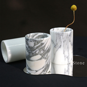 天然大理石储物罐精致收纳盒创意收纳罐调料罐茶叶罐百搭装 饰摆件