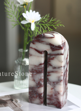 ins风现代天然大理石拱门摆件高级感样板间酒店玄关装饰拍摄道具