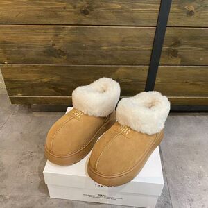 韩版真皮加绒保暖厚底雪地靴女2024冬季新款牛皮短靴棉鞋毛毛鞋女