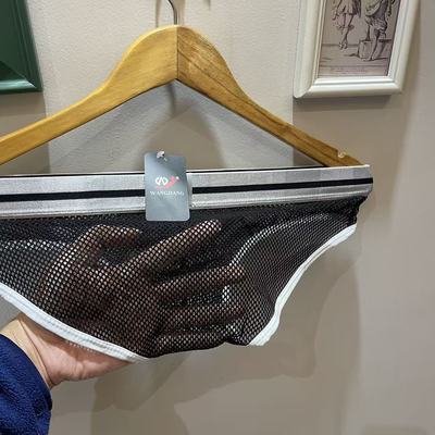 性感低腰男士三角内裤冰丝透明网