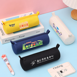 笔袋定制印logo圆筒印图案大容量小学生文具袋幼儿园宣传小礼品