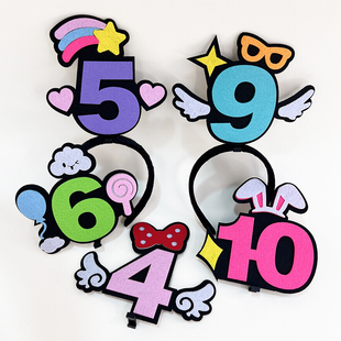 趣味课堂教学教具数字发箍定制创意三角形数学元素发卡学生认知