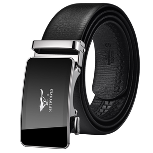 七匹狼皮带男士2025新款真皮纯自动扣腰带男生礼物送爸爸牛皮裤带