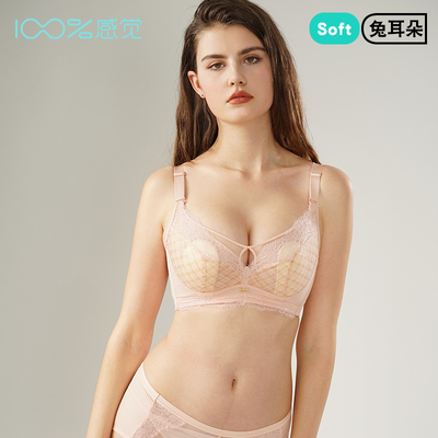 100%感觉百分百感觉C杯薄款兔耳朵记忆软钢圈调整内衣文胸6041