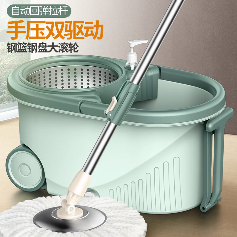 好神拖家用旋转拖把桶套装懒人双驱动甩干免手洗拖把圆形拖把大号