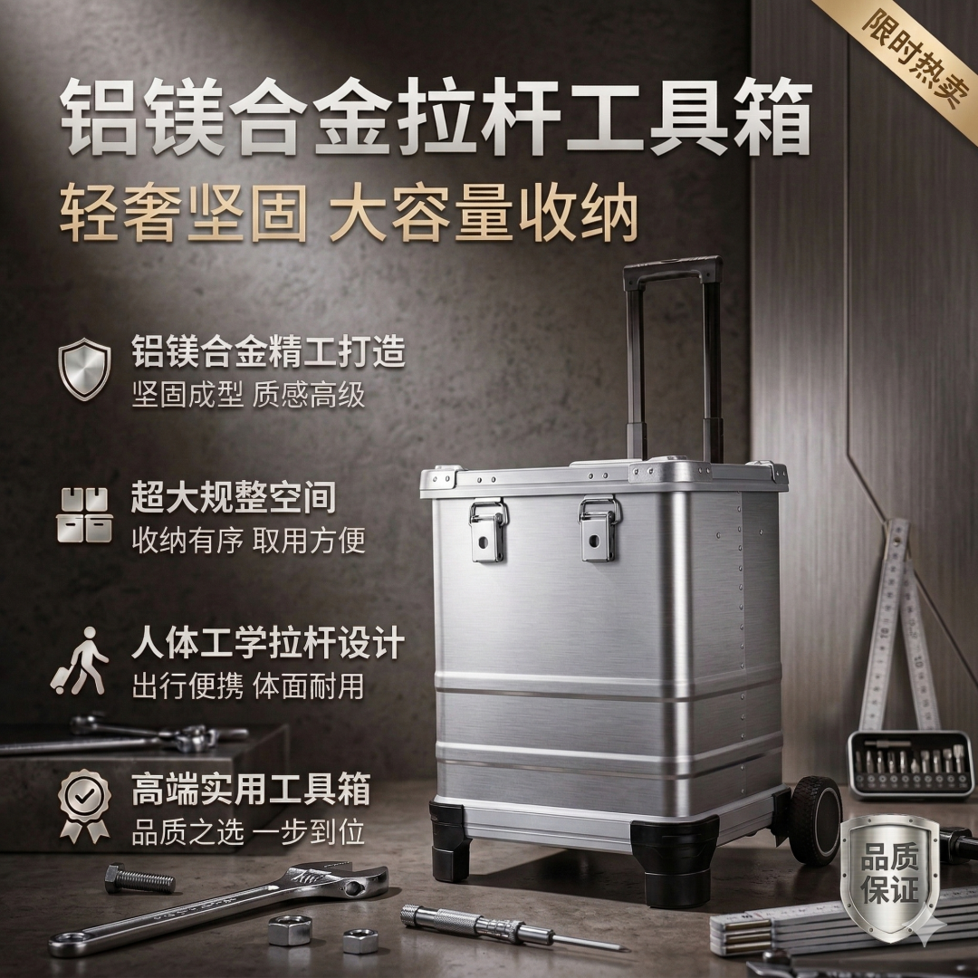 万向轮移动推拉工具箱工业级拉杆箱仪器设备家具维修美容补漆箱子