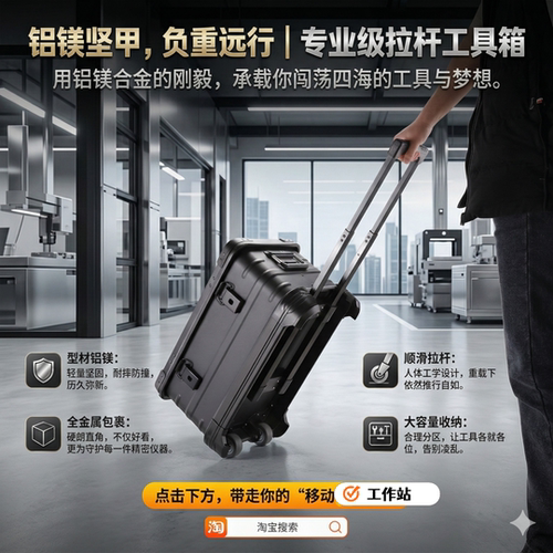 镁铝合金专业级拉杆工具箱