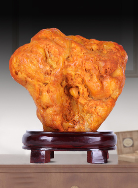 天然奇石黄蜡石原石摆件假山景观石室内客厅办公室观赏石头黄龙玉