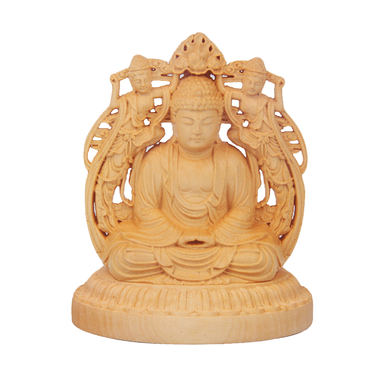 天御阁黄杨木雕佛像摆件人物工艺品创意汽车摆件车内装饰品