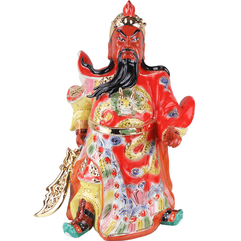陶瓷武财神关公关羽神像摆件佛像