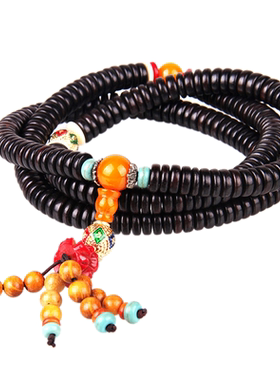 天然檀香木手串男108颗佛珠手链