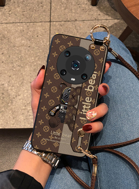 华为Magic8手机壳荣耀magic5至臻版保护套magic7pro机械熊magic4皮质感MG3腕带款Magic6RSR斜挎挂绳潮流男女