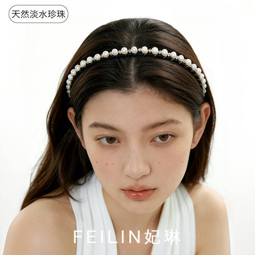 天然珍珠水晶发箍高颅顶发饰