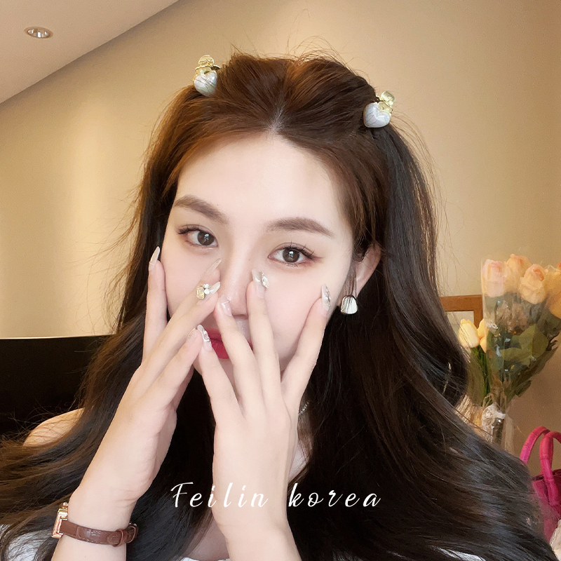 爱心珍珠公主头小抓夹