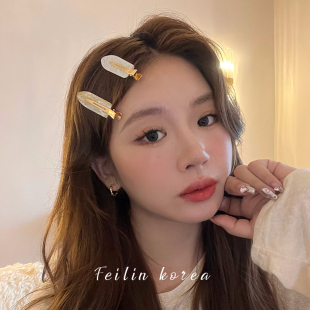 公主头无痕发夹鸭嘴夹女前额刘海侧边精致小边夹醋酸发卡夹子头饰