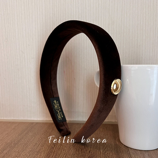 发卡毛绒头箍洗脸头饰发捆 高级感洋气时尚 夏季 丝绒美拉德发箍女款