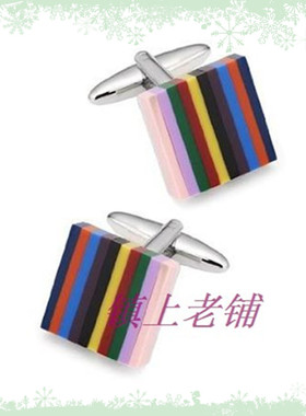 英国马莎marks&spencer清新风格男士袖扣袖钉珐琅质100%全铜镀铬