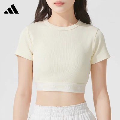 阿迪达斯三叶草女修身短袖T恤