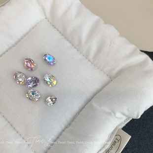 东洲不掉底美甲尖底饰品钻 华子平替圆形钻高品饰品钻 椭圆钻球
