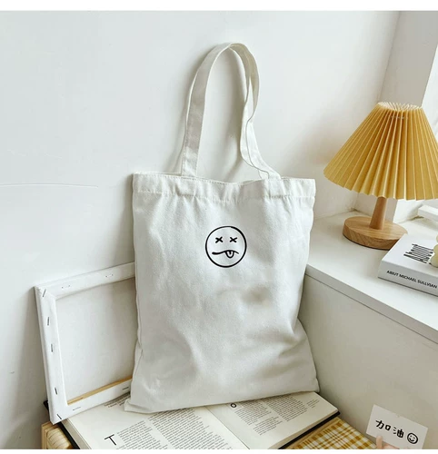 Маленькая свежая хлопковая холст мода рука -для простых студенческих покупок книга с печатью повседневное плечо милая женская сумка