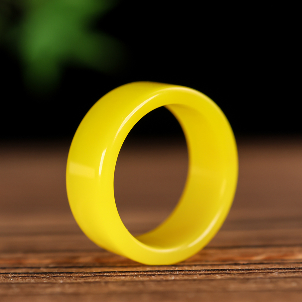 天然和田玉黄玉戒指指环