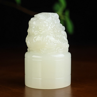 和田玉貔貅印章书镇手把件天然玉石招财神兽玉石小摆件把玩件招财