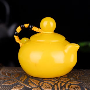 新疆和田玉壶把件天然黄玉壶手把件把把壶手玩件茶壶酒壶小摆件