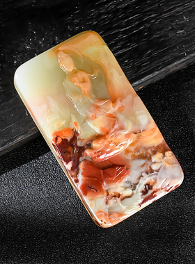 和田玉籽料山水观音玉佩挂件